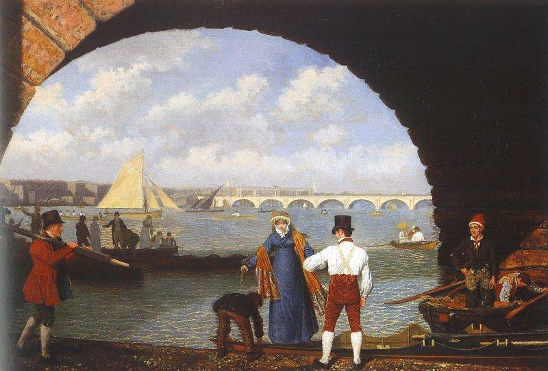 Agasse, Jacques-Laurent Landing at Westminster Bridge Sweden oil painting art